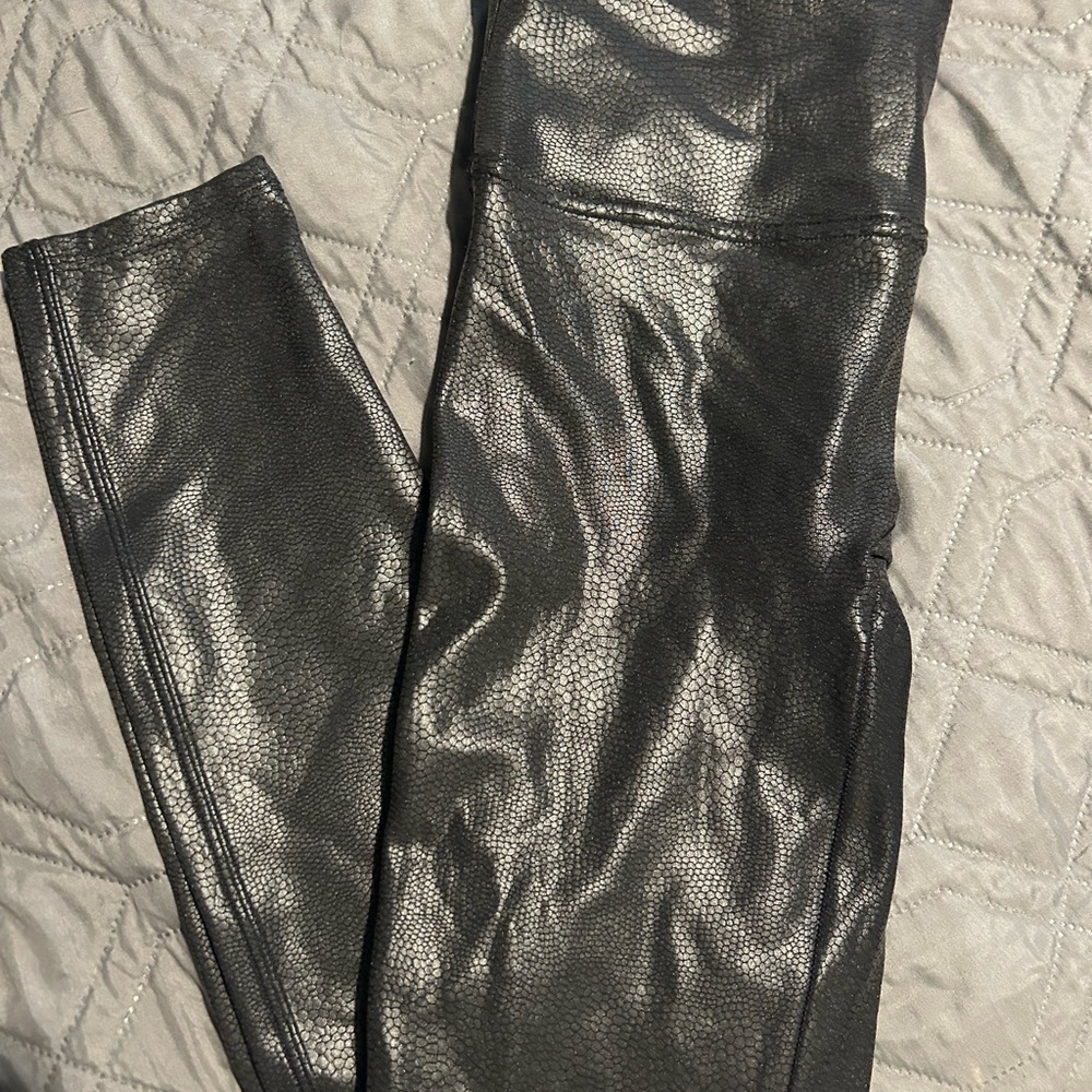 SPANX Black Textured Leggings